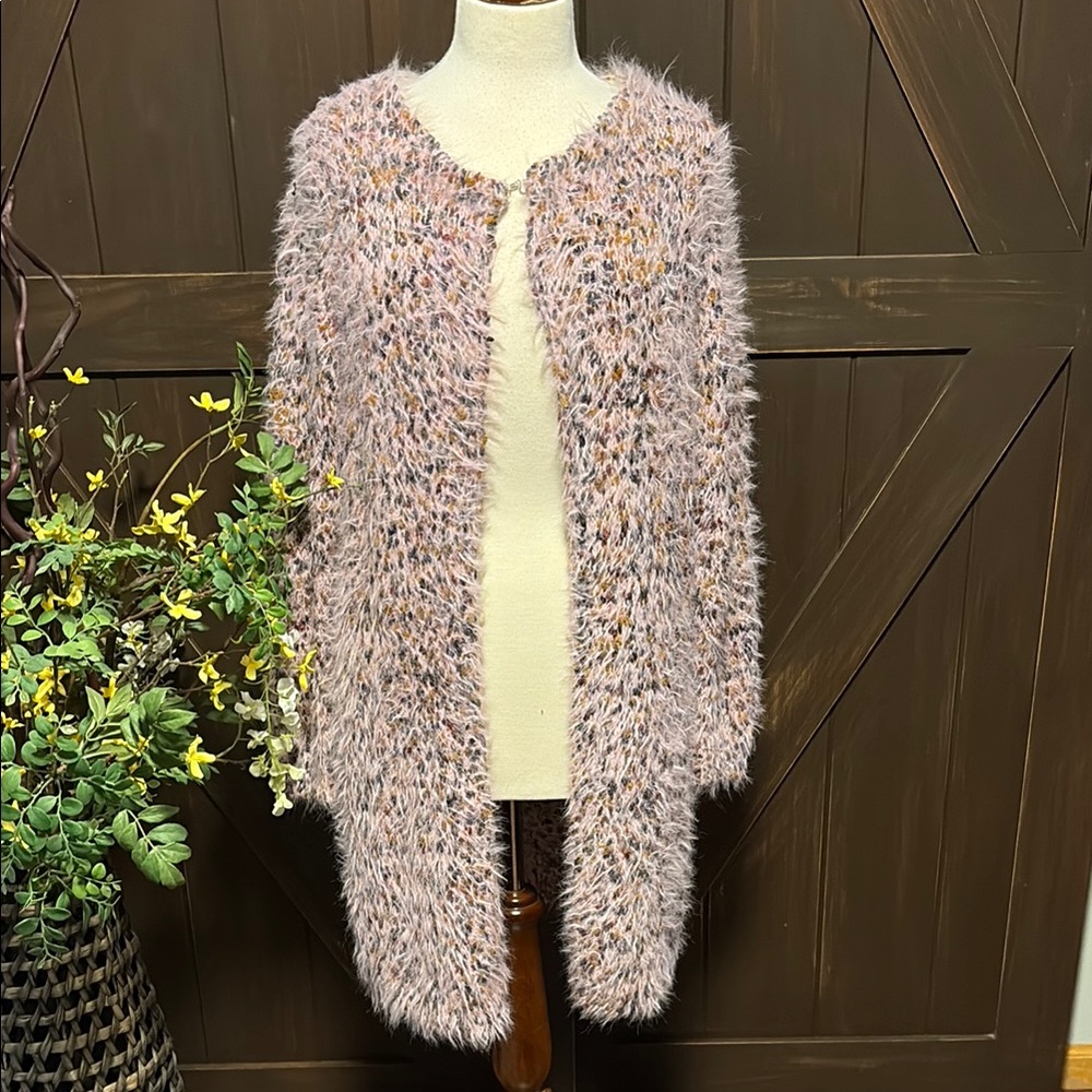 Luxurious Pink and Brown Fuzzy Cardigans